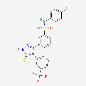 N-(4-chlorophenyl)-3-{5-sulfanyl-4-[3-(trifluoromethyl)phenyl]-4H-1,2,4-triazol-3-yl}benzene-1-sulfonamide