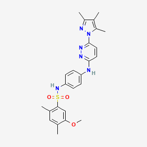 5-methoxy-2,4-dimethyl-N-(4-((6-(3,4,5-trimethyl-1H-pyrazol-1-yl)pyridazin-3-yl)amino)phenyl)benzenesulfonamide
