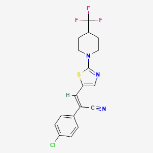 (Z)-2-(4-chlorophenyl)-3-{2-[4-(trifluoromethyl)piperidino]-1,3-thiazol-5-yl}-2-propenenitrile