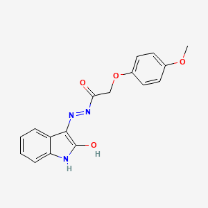 molecular formula C17H15N3O4 B3006735 3-(2-(4-Methoxyphenoxy)acetylhydrazidyl)-2-oxoindoline CAS No. 328541-34-0