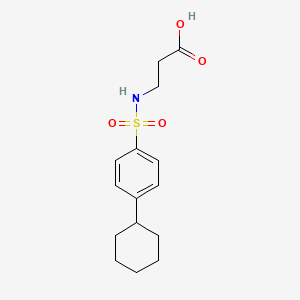 molecular formula C15H21NO4S B3006746 3-(4-环己基苯磺酰胺)丙酸 CAS No. 790271-25-9