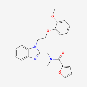 molecular formula C23H23N3O4 B3006772 N-({1-[2-(2-methoxyphenoxy)ethyl]-1H-1,3-benzodiazol-2-yl}methyl)-N-methylfuran-2-carboxamide CAS No. 919976-86-6