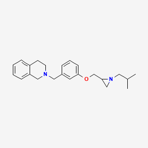 molecular formula C23H30N2O B3006774 2-[[3-[[1-(2-Methylpropyl)aziridin-2-yl]methoxy]phenyl]methyl]-3,4-dihydro-1H-isoquinoline CAS No. 2418644-29-6