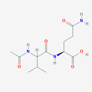 molecular formula C12H21N3O5 B3006778 (2S)-2-[(2-Acetamido-3-methylbutanoyl)amino]-5-amino-5-oxopentanoic acid CAS No. 1192250-17-1