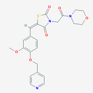 molecular formula C23H23N3O6S B300678 5-[3-Methoxy-4-(4-pyridinylmethoxy)benzylidene]-3-[2-(4-morpholinyl)-2-oxoethyl]-1,3-thiazolidine-2,4-dione 
