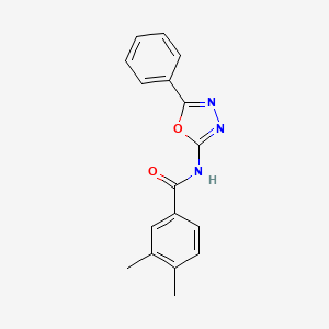 molecular formula C17H15N3O2 B3006780 3,4-dimethyl-N-(5-phenyl-1,3,4-oxadiazol-2-yl)benzamide CAS No. 865287-41-8