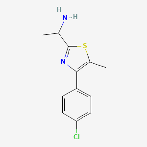 molecular formula C12H13ClN2S B3006792 1-[4-(4-Chlorophenyl)-5-methyl-1,3-thiazol-2-yl]ethan-1-amine CAS No. 642929-46-2