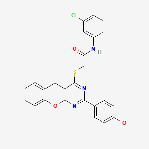 N-(3-chlorophenyl)-2-((2-(4-methoxyphenyl)-5H-chromeno[2,3-d]pyrimidin-4-yl)thio)acetamide