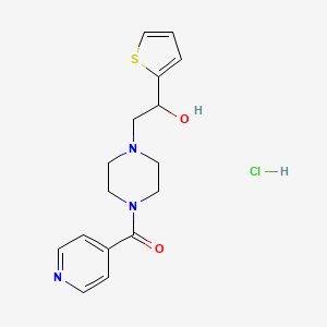 molecular formula C16H20ClN3O2S B3006798 (4-(2-羟基-2-(噻吩-2-基)乙基)哌嗪-1-基)(吡啶-4-基)甲酮盐酸盐 CAS No. 1351622-91-7