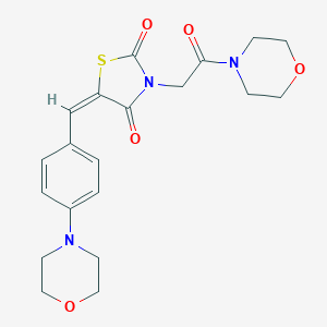 molecular formula C20H23N3O5S B300680 5-[4-(4-Morpholinyl)benzylidene]-3-[2-(4-morpholinyl)-2-oxoethyl]-1,3-thiazolidine-2,4-dione 