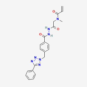 molecular formula C21H21N7O3 B3006804 N-Methyl-N-[2-oxo-2-[2-[4-[(5-phenyltetrazol-2-yl)methyl]benzoyl]hydrazinyl]ethyl]prop-2-enamide CAS No. 2361718-47-8