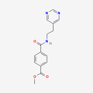 molecular formula C15H15N3O3 B3006810 4-((2-(嘧啶-5-基)乙基)氨基羰基)苯甲酸甲酯 CAS No. 2034603-28-4