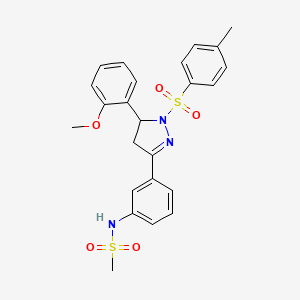 molecular formula C24H25N3O5S2 B3006811 N-(3-(5-(2-methoxyphenyl)-1-tosyl-4,5-dihydro-1H-pyrazol-3-yl)phenyl)methanesulfonamide CAS No. 852141-73-2