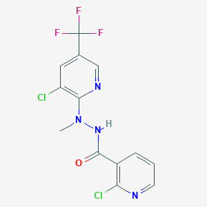molecular formula C13H9Cl2F3N4O B3006812 2-chloro-N'-[3-chloro-5-(trifluoromethyl)pyridin-2-yl]-N'-methylpyridine-3-carbohydrazide CAS No. 1023835-48-4