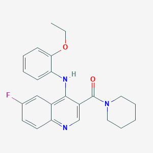 molecular formula C23H24FN3O2 B3006815 (4-((2-Ethoxyphenyl)amino)-6-fluoroquinolin-3-yl)(piperidin-1-yl)methanone CAS No. 1351794-63-2