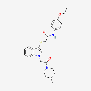 N-(4-ethoxyphenyl)-2-((1-(2-(4-methylpiperidin-1-yl)-2-oxoethyl)-1H-indol-3-yl)thio)acetamide