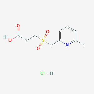 molecular formula C10H14ClNO4S B3006821 3-[(6-Methylpyridin-2-yl)methanesulfonyl]propanoic acid hydrochloride CAS No. 1909328-07-9