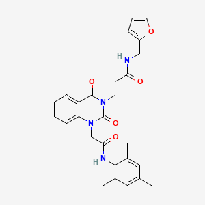 N-(2-furylmethyl)-3-[1-[2-(mesitylamino)-2-oxoethyl]-2,4-dioxo-1,4-dihydroquinazolin-3(2H)-yl]propanamide