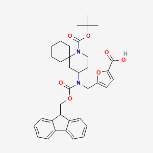 5-[[9H-Fluoren-9-ylmethoxycarbonyl-[1-[(2-methylpropan-2-yl)oxycarbonyl]-1-azaspiro[5.5]undecan-4-yl]amino]methyl]furan-2-carboxylic acid