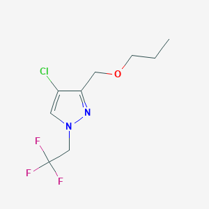 molecular formula C9H12ClF3N2O B3006833 4-chloro-3-(propoxymethyl)-1-(2,2,2-trifluoroethyl)-1H-pyrazole CAS No. 1856030-96-0