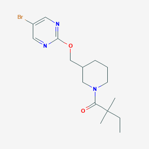 1-[3-[(5-Bromopyrimidin-2-yl)oxymethyl]piperidin-1-yl]-2,2-dimethylbutan-1-one