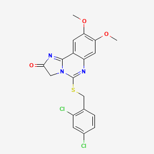 molecular formula C19H15Cl2N3O3S B3006845 5-[(2,4-dichlorobenzyl)sulfanyl]-8,9-dimethoxyimidazo[1,2-c]quinazolin-2(3H)-one CAS No. 672949-37-0
