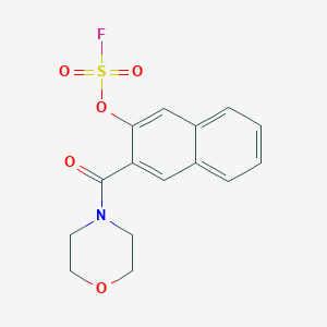 molecular formula C15H14FNO5S B3006847 4-(3-Fluorosulfonyloxynaphthalene-2-carbonyl)morpholine CAS No. 2411262-02-5