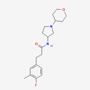 molecular formula C19H27FN2O2 B3006848 3-(4-Fluoro-3-methylphenyl)-N-[1-(oxan-4-yl)pyrrolidin-3-yl]propanamide CAS No. 2320383-12-6