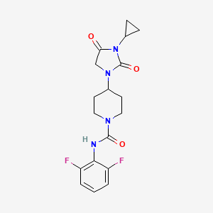 4-(3-cyclopropyl-2,4-dioxoimidazolidin-1-yl)-N-(2,6-difluorophenyl)piperidine-1-carboxamide