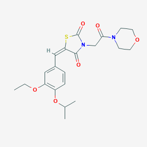 molecular formula C21H26N2O6S B300685 5-(3-Ethoxy-4-isopropoxybenzylidene)-3-[2-(4-morpholinyl)-2-oxoethyl]-1,3-thiazolidine-2,4-dione 
