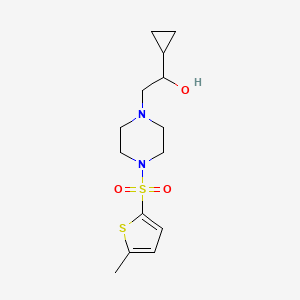 molecular formula C14H22N2O3S2 B3006853 1-Cyclopropyl-2-(4-((5-methylthiophen-2-yl)sulfonyl)piperazin-1-yl)ethanol CAS No. 1396793-95-5