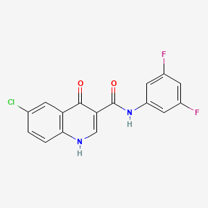 molecular formula C16H9ClF2N2O2 B3006855 6-氯-N-(3,5-二氟苯基)-4-羟基喹啉-3-羧酰胺 CAS No. 955280-29-2