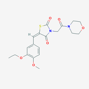 molecular formula C19H22N2O6S B300686 5-(3-Ethoxy-4-methoxybenzylidene)-3-[2-(4-morpholinyl)-2-oxoethyl]-1,3-thiazolidine-2,4-dione 