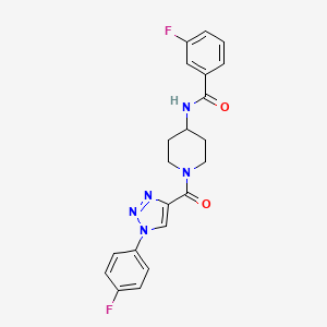 3-fluoro-N-(1-(1-(4-fluorophenyl)-1H-1,2,3-triazole-4-carbonyl)piperidin-4-yl)benzamide