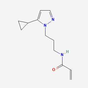 molecular formula C12H17N3O B3006861 N-[3-(5-Cyclopropylpyrazol-1-yl)propyl]prop-2-enamide CAS No. 2411244-82-9
