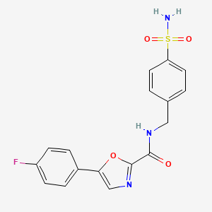 molecular formula C17H14FN3O4S B3006865 5-(4-fluorophenyl)-N-(4-sulfamoylbenzyl)oxazole-2-carboxamide CAS No. 1788532-49-9