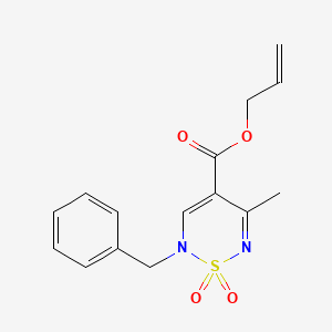 molecular formula C15H16N2O4S B3006866 烯丙基 2-苄基-5-甲基-1,1-二氧代-1,2-二氢-1,2,6-噻二嗪-4-羧酸酯 CAS No. 1775542-00-1