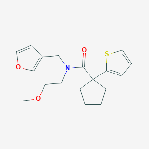 N-(furan-3-ylmethyl)-N-(2-methoxyethyl)-1-(thiophen-2-yl)cyclopentanecarboxamide