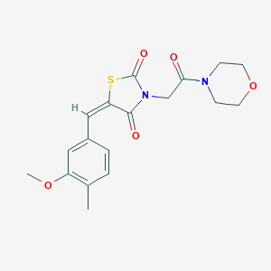 molecular formula C18H20N2O5S B300687 5-(3-Methoxy-4-methylbenzylidene)-3-[2-(4-morpholinyl)-2-oxoethyl]-1,3-thiazolidine-2,4-dione 