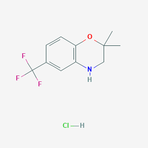 molecular formula C11H13ClF3NO B3006874 2,2-二甲基-6-(三氟甲基)-3,4-二氢-2H-1,4-苯并恶嗪盐酸盐 CAS No. 2094147-90-5