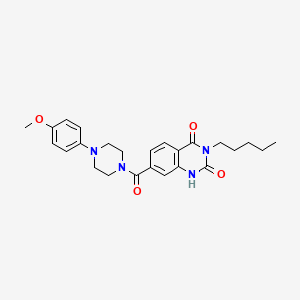 molecular formula C25H30N4O4 B3006878 7-(4-(4-methoxyphenyl)piperazine-1-carbonyl)-3-pentylquinazoline-2,4(1H,3H)-dione CAS No. 892266-23-8