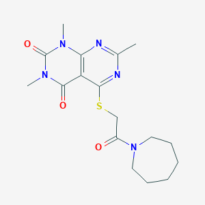 5-[2-(Azepan-1-yl)-2-oxoethyl]sulfanyl-1,3,7-trimethylpyrimido[4,5-d]pyrimidine-2,4-dione