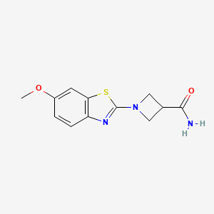 molecular formula C12H13N3O2S B3006881 1-(6-甲氧基苯并[d]噻唑-2-基)氮杂环丁-3-甲酰胺 CAS No. 1351594-73-4