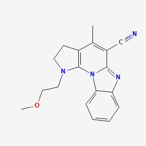 molecular formula C18H18N4O B3006883 1-(2-methoxyethyl)-4-methyl-2,3-dihydro-1H-pyrrolo[3',2':5,6]pyrido[1,2-a]benzimidazole-5-carbonitrile CAS No. 876721-75-4