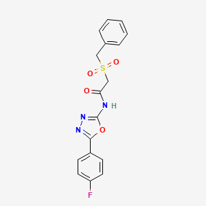 2-(benzylsulfonyl)-N-(5-(4-fluorophenyl)-1,3,4-oxadiazol-2-yl)acetamide