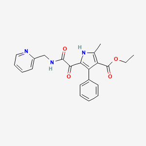 ethyl 2-methyl-5-(2-oxo-2-((pyridin-2-ylmethyl)amino)acetyl)-4-phenyl-1H-pyrrole-3-carboxylate