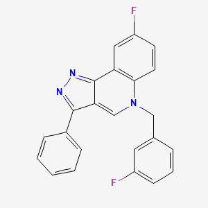 molecular formula C23H15F2N3 B3006887 8-fluoro-5-(3-fluorobenzyl)-3-phenyl-5H-pyrazolo[4,3-c]quinoline CAS No. 866864-93-9