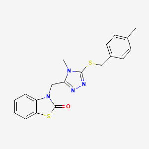 molecular formula C19H18N4OS2 B3006889 3-[[4-甲基-5-[(4-甲苯基)甲硫基]-1,2,4-三唑-3-基]甲基]-1,3-苯并噻唑-2-酮 CAS No. 847400-87-7