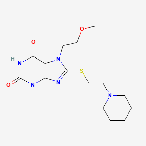 7-(2-Methoxyethyl)-3-methyl-8-(2-piperidin-1-ylethylsulfanyl)purine-2,6-dione