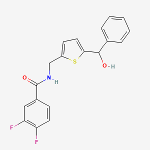 molecular formula C19H15F2NO2S B3006900 3,4-二氟-N-((5-(羟基（苯基）甲基）噻吩-2-基)甲基)苯甲酰胺 CAS No. 1798487-48-5